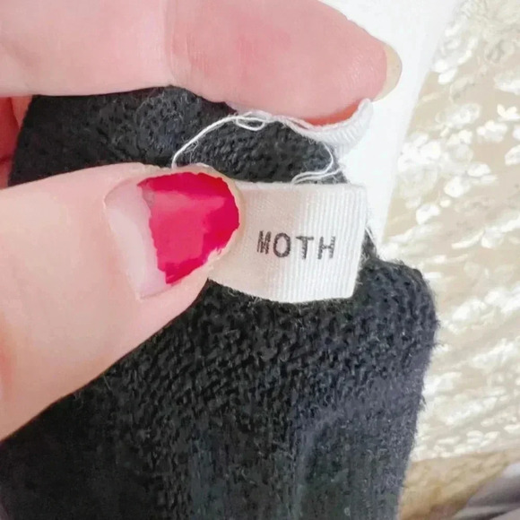 Anthropologie Moth Black Button Up Knit Cardigan Women's Size XL - Picture 5 of 9